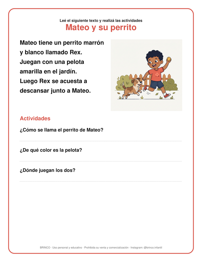 Lectura Mateo y su perrito